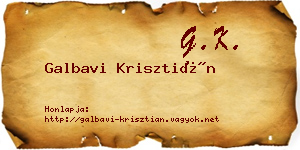 Galbavi Krisztián névjegykártya
